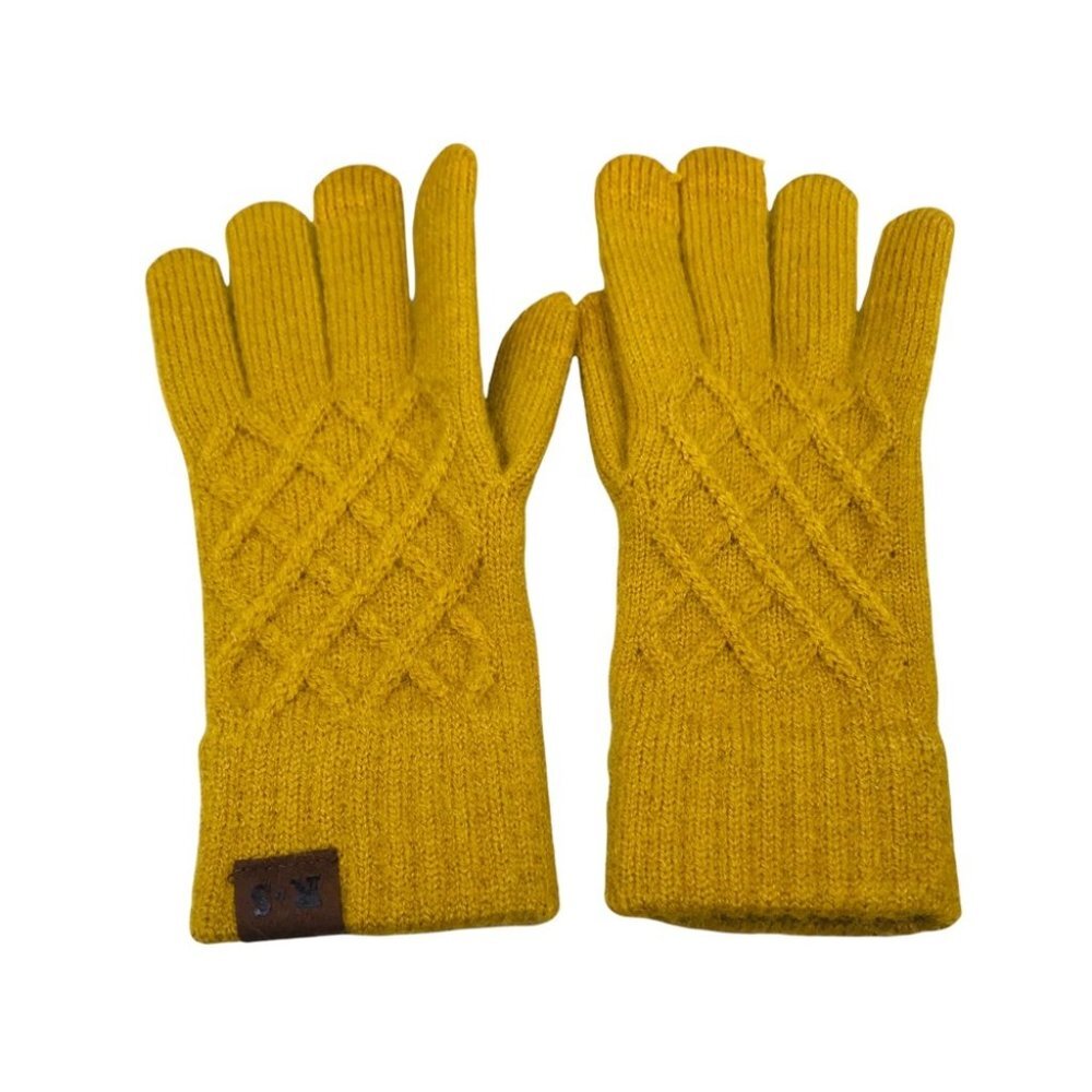 Reach star Mustard Slim Flexible Comfort Knit gloves Girls age 3 to 6 years old